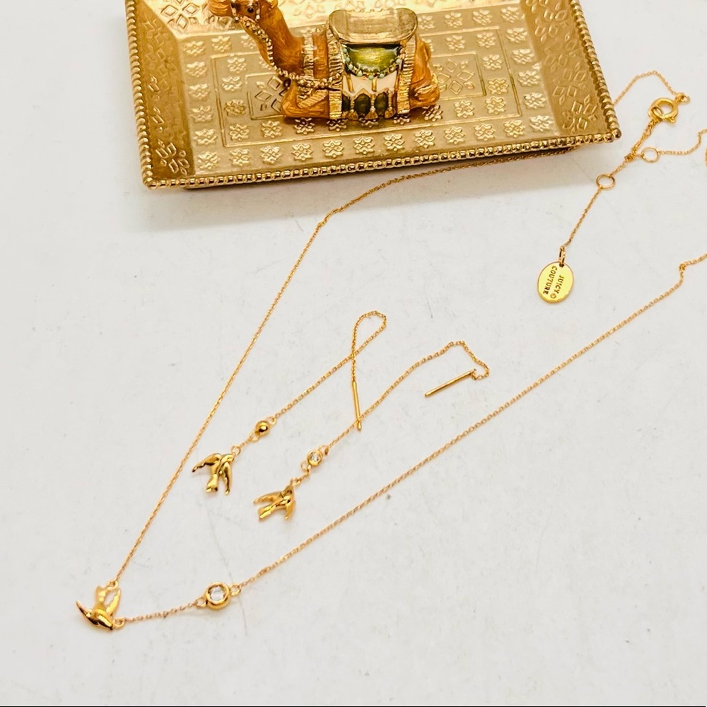 Brand new, Juicy Couture Gold Tone Bird Necklace & Earring set of 2